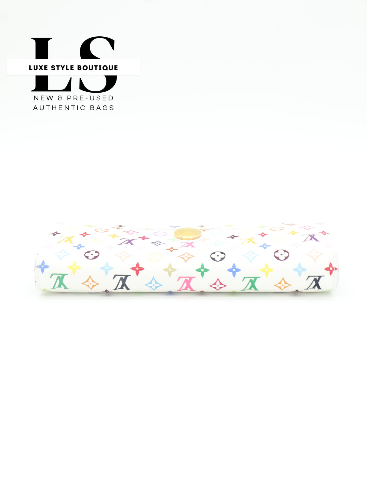 Louis Vuitton White Monogram Multicolor Sarah Flap Wallet