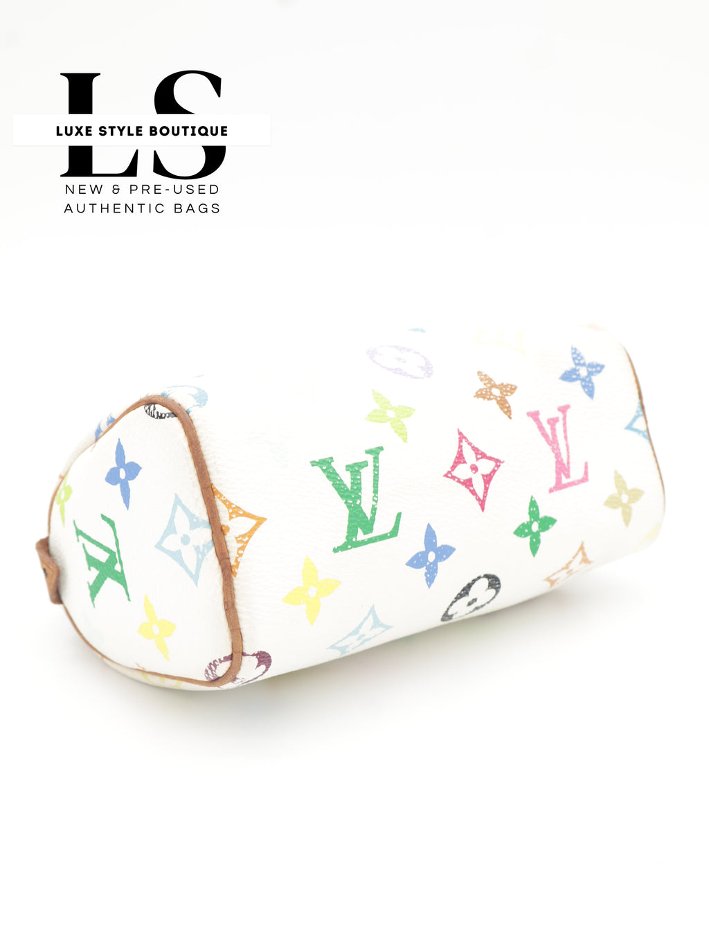 Louis Vuitton x Takashi Murakami Mini Speedy Monogram Multicolor White