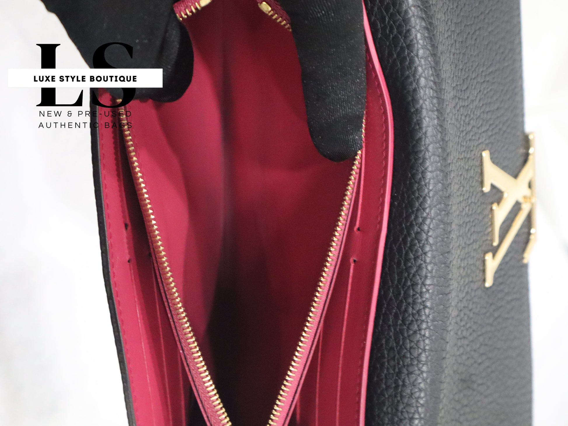 Louis Vuitton Capucines Compact Wallet Noir & Pink