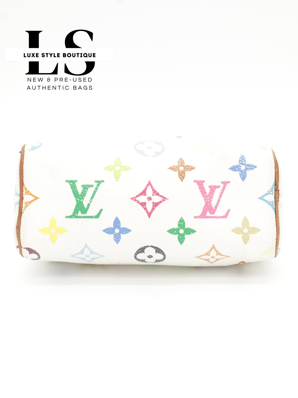 Louis Vuitton x Takashi Murakami Mini Speedy Monogram Multicolor White