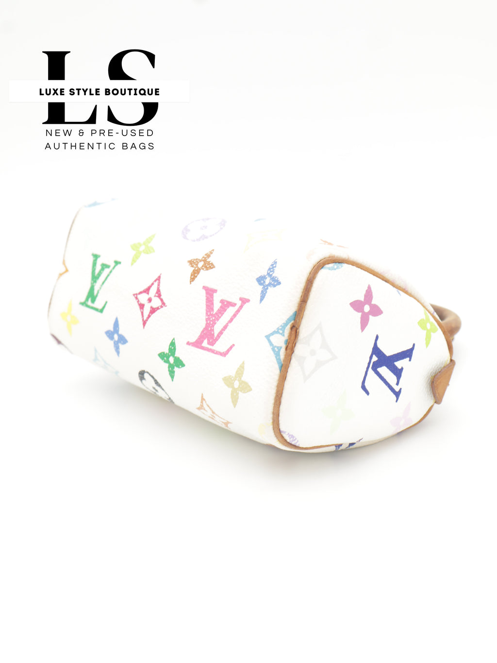 Louis Vuitton x Takashi Murakami Mini Speedy Monogram Multicolor White