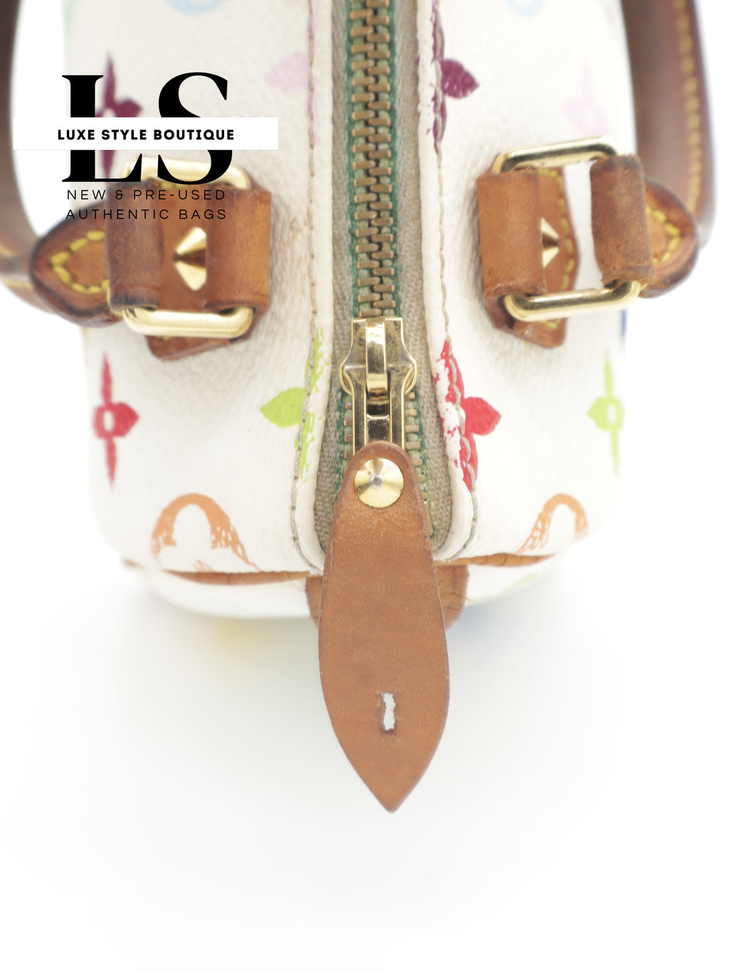 Louis Vuitton x Takashi Murakami Mini Speedy Monogram Multicolor White