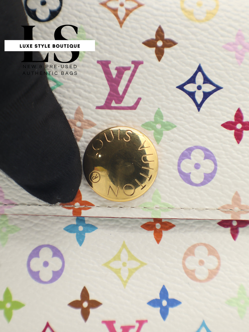 Louis Vuitton White Monogram Multicolor Sarah Flap Wallet