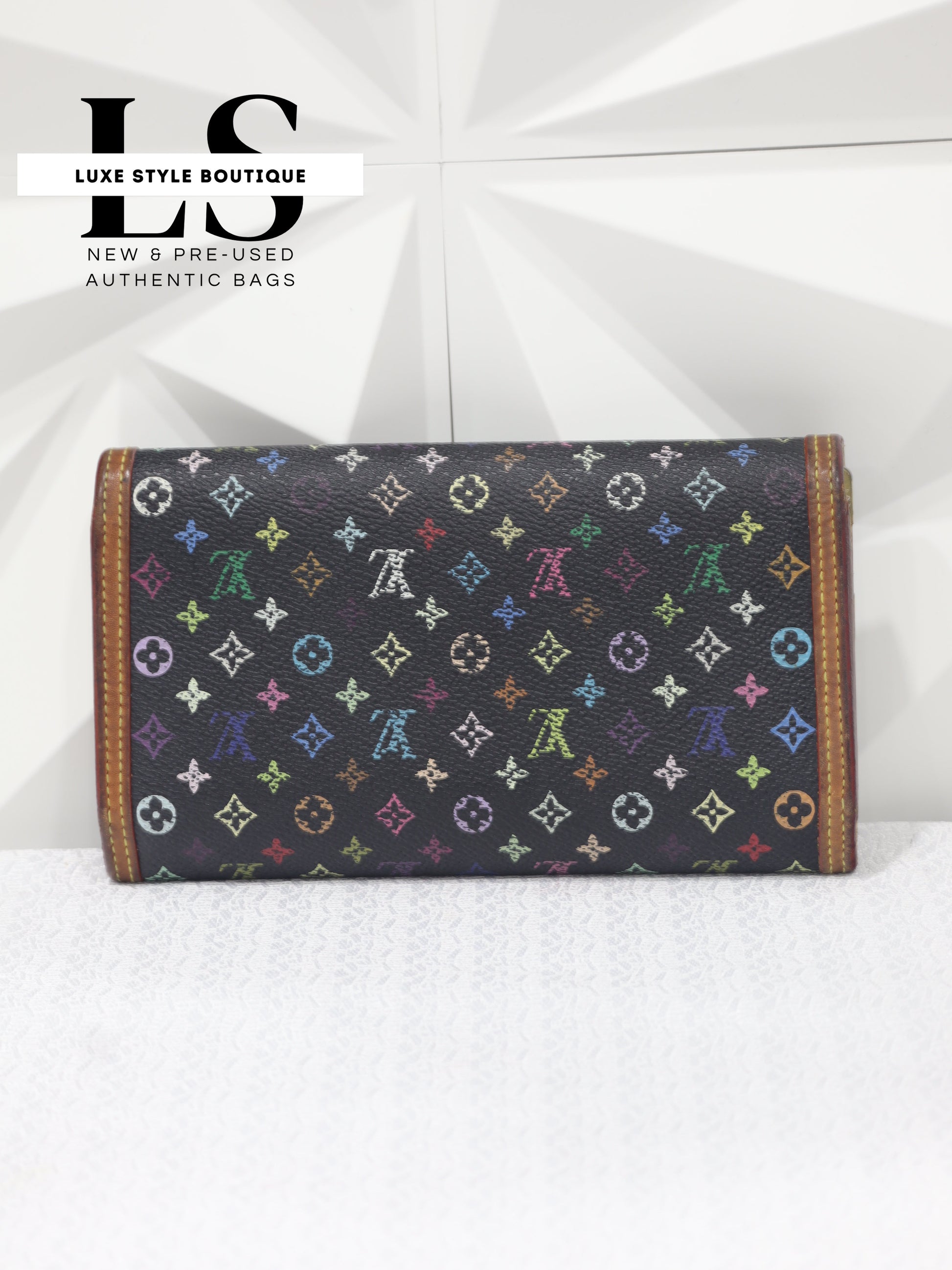 Louis Vuitton Porte Tresor International Monogram Black Multicolor