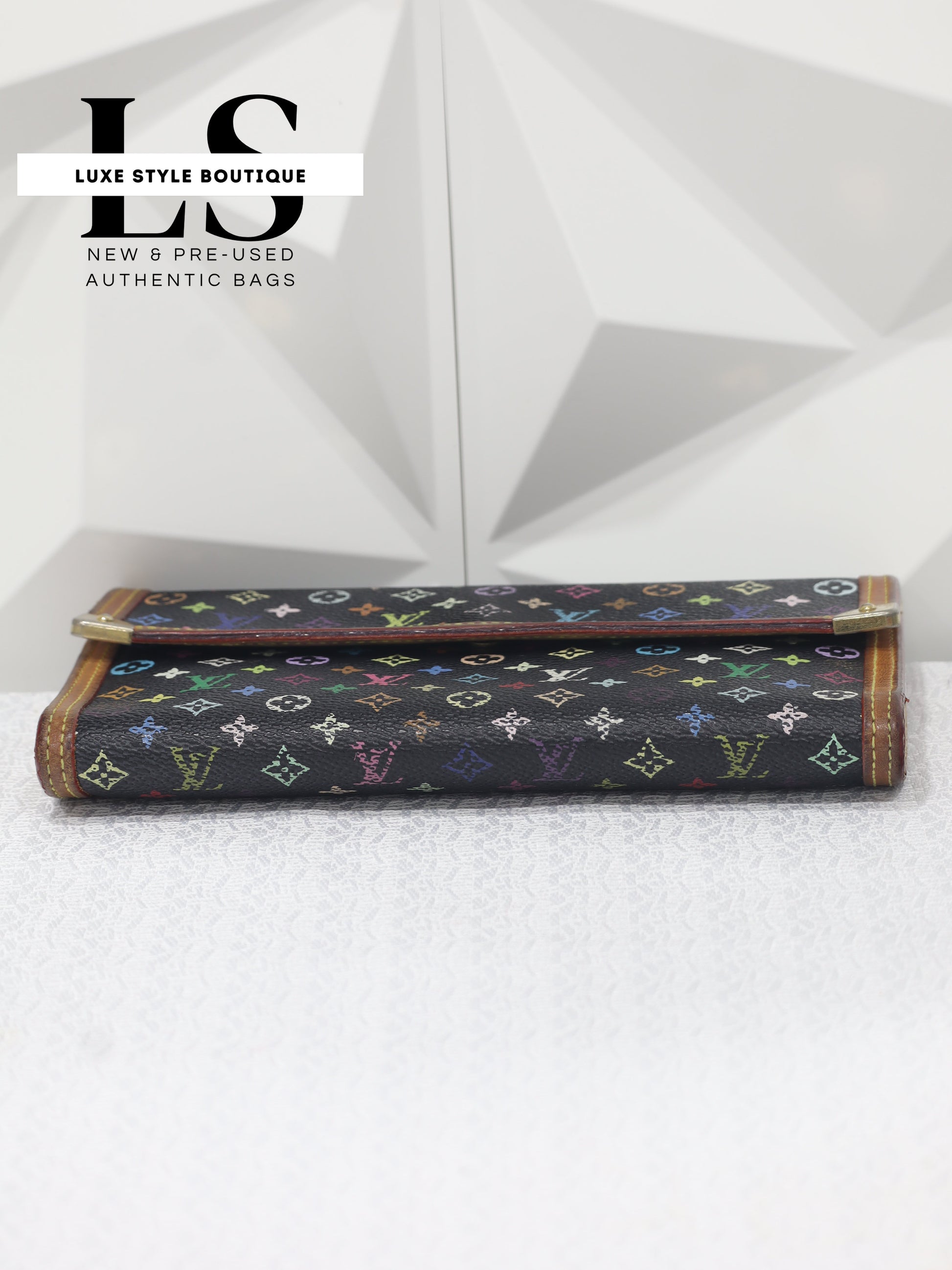 Louis Vuitton Porte Tresor International Monogram Black Multicolor