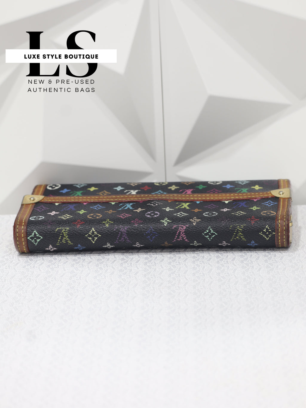 Louis Vuitton Porte Tresor International Monogram Black Multicolor