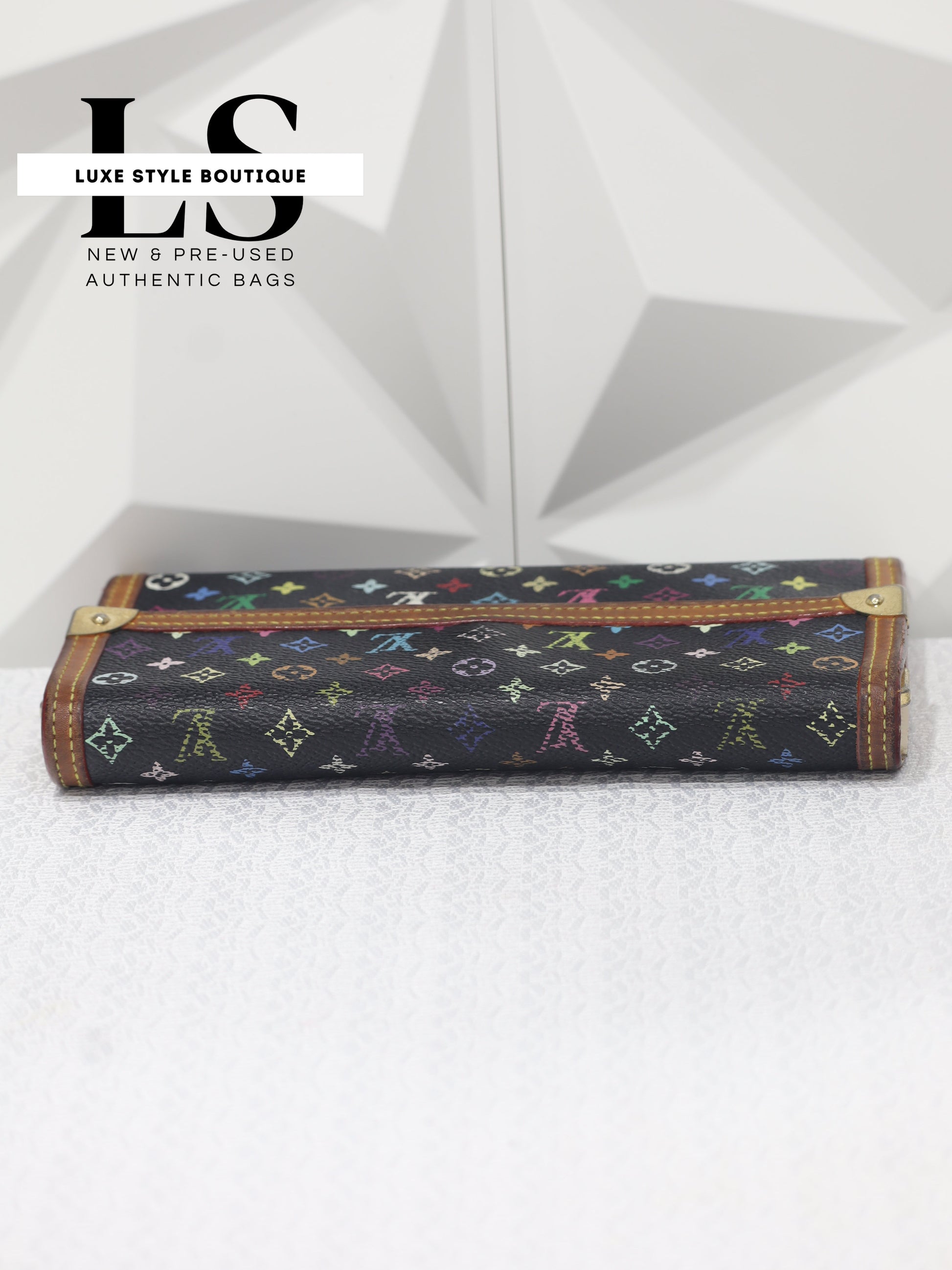 Louis Vuitton Porte Tresor International Monogram Black Multicolor