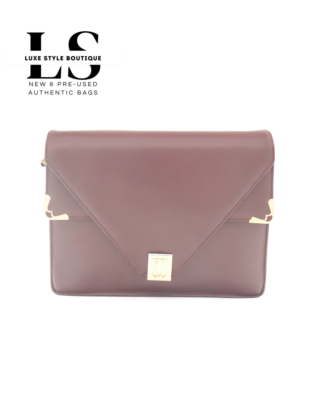 Cartier Must Bordeaux Double Flap Shoulder Bag