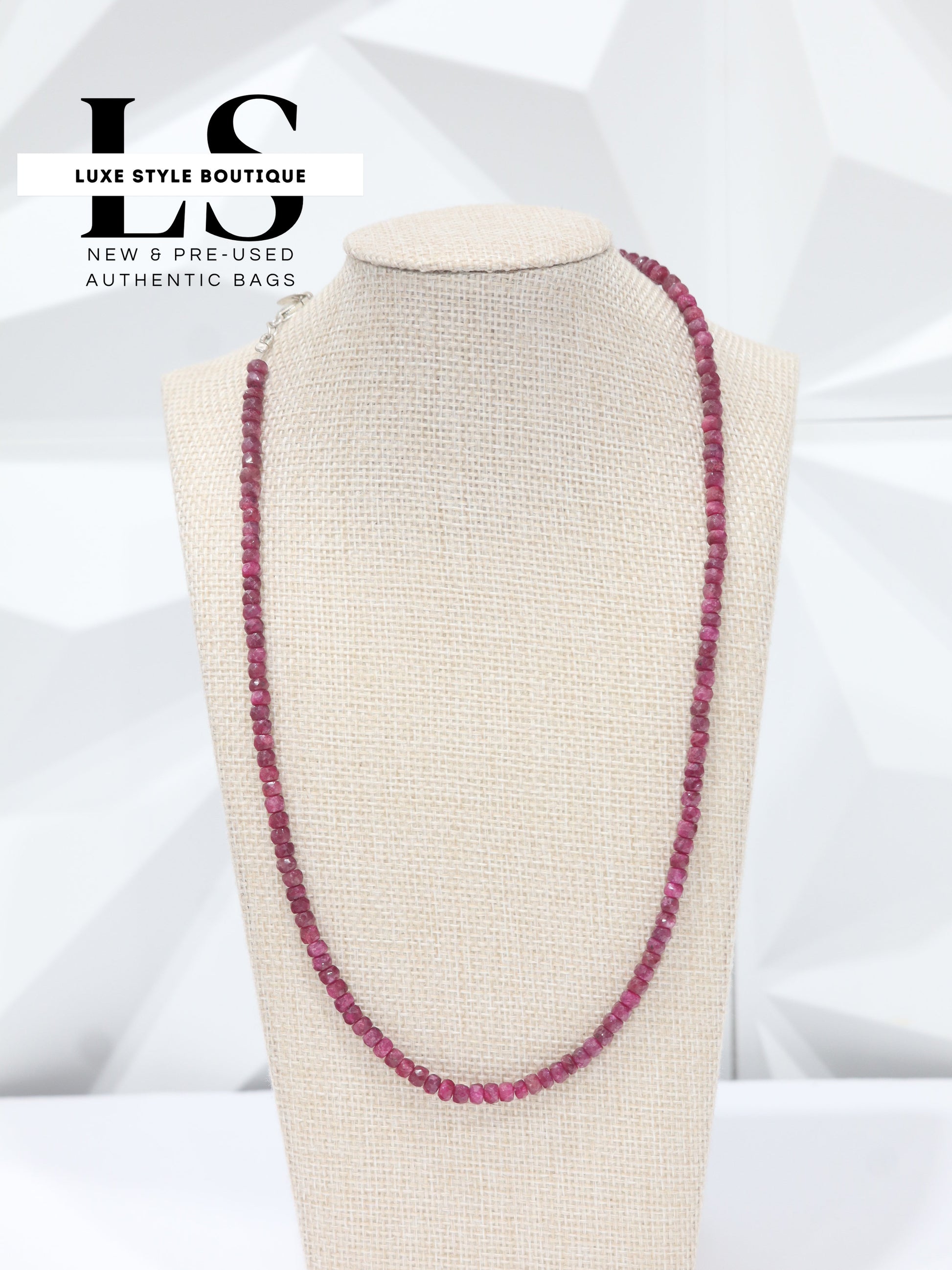 Necklace Natural Rubies w/Silver .925