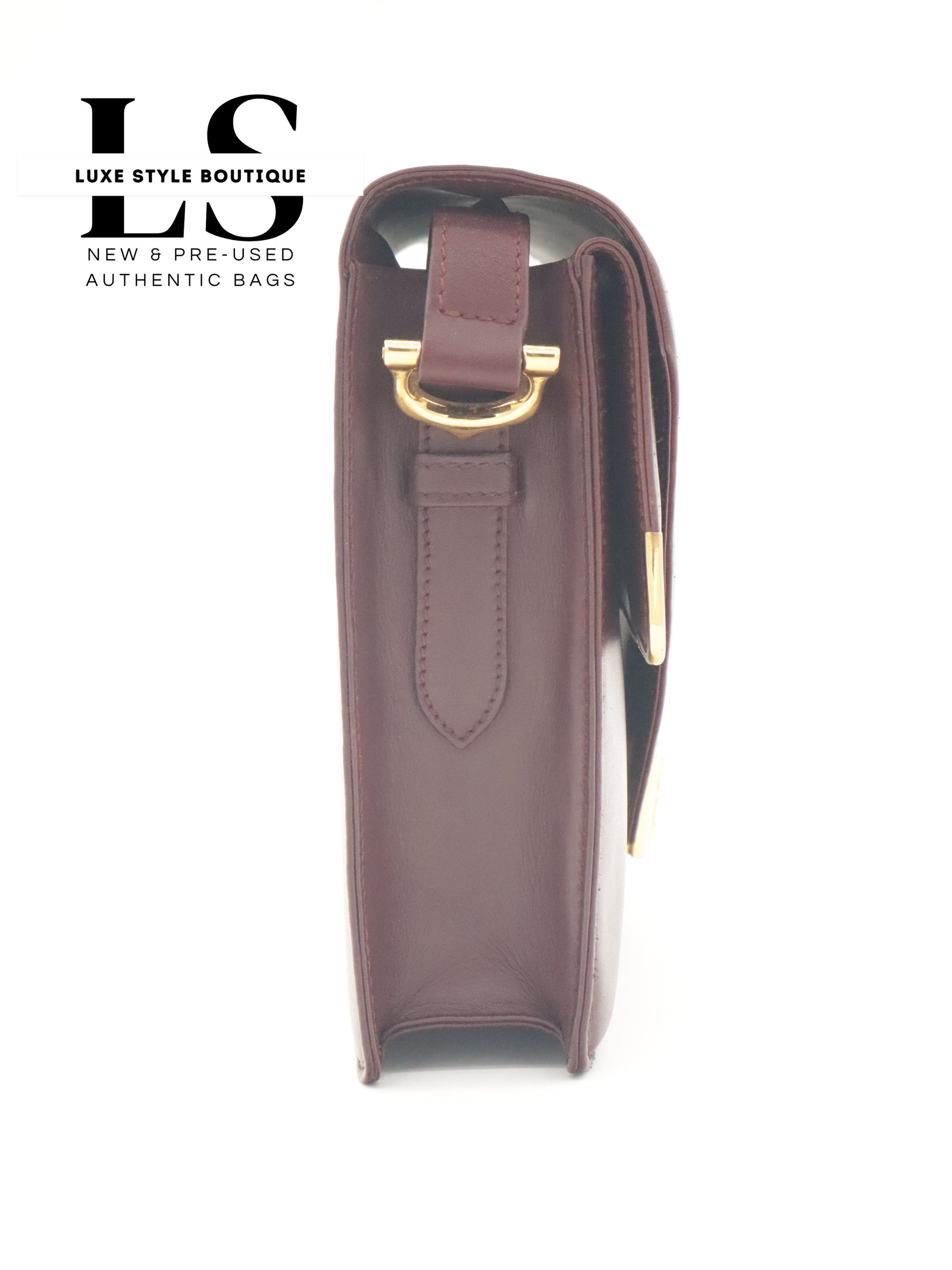 Cartier Must Bordeaux Double Flap Shoulder Bag