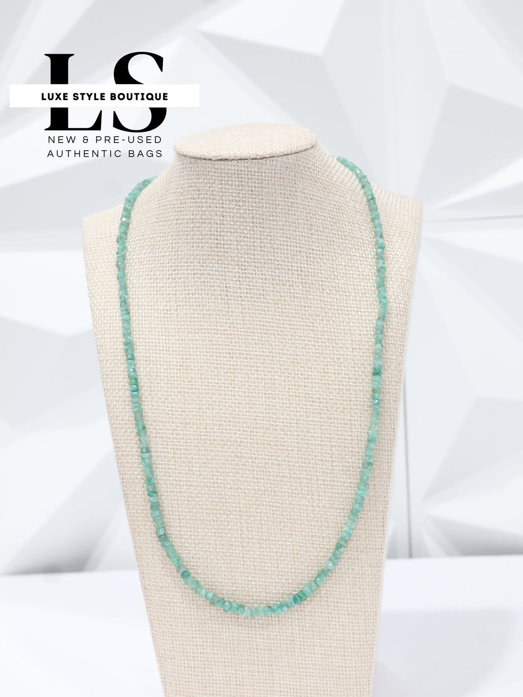 Necklace Natural Emeralds w/Silver .925