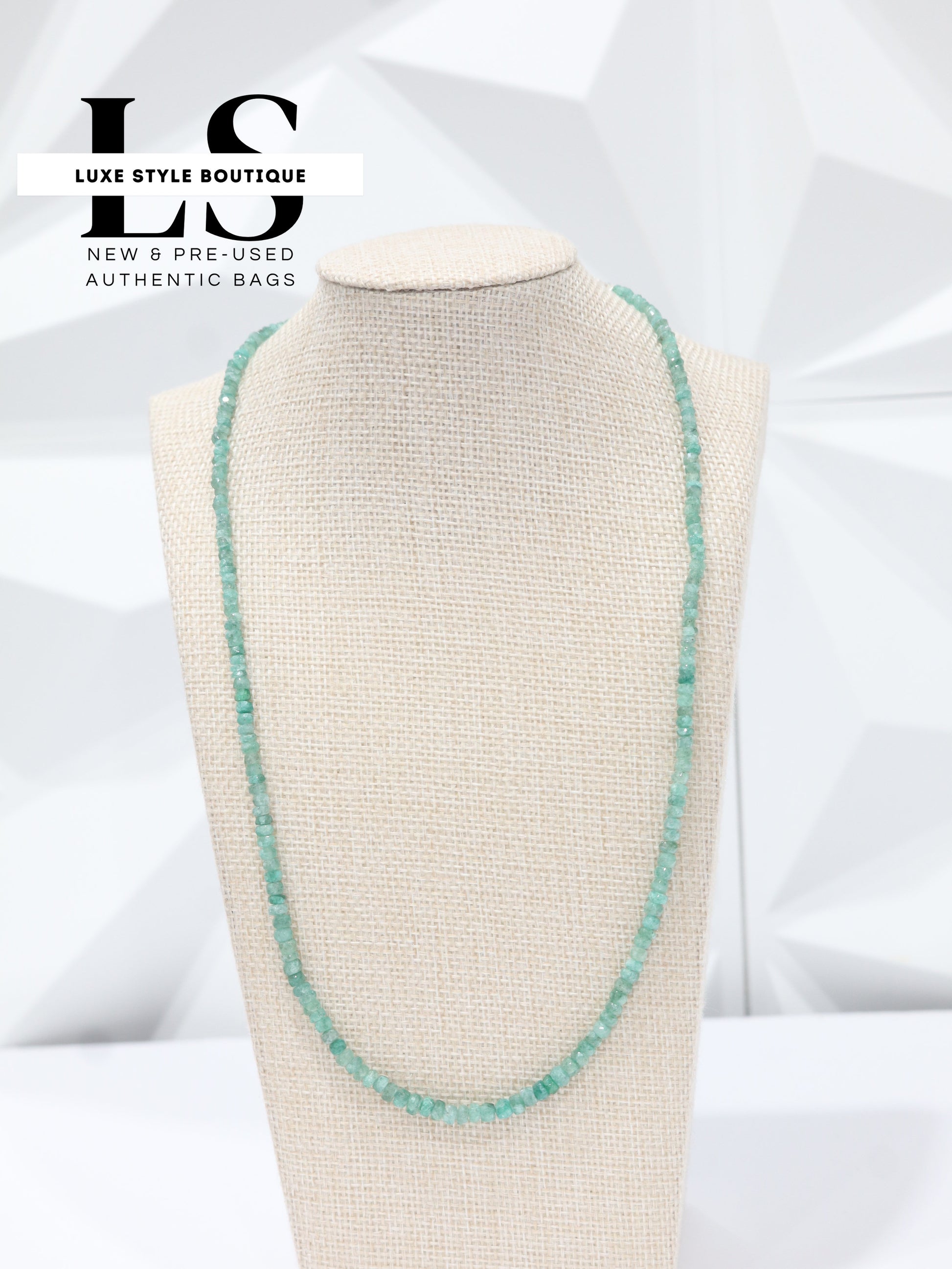 Necklace Natural Emeralds w/Silver .925