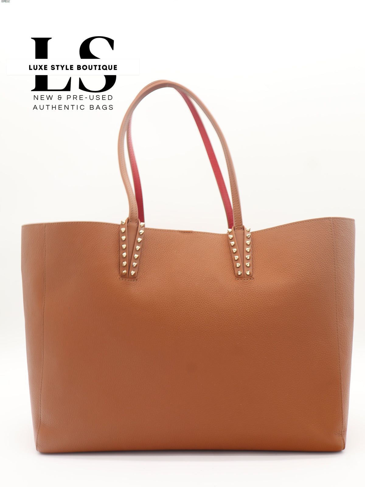 Louboutin Brown/Red Cabata Tote w/Pouch