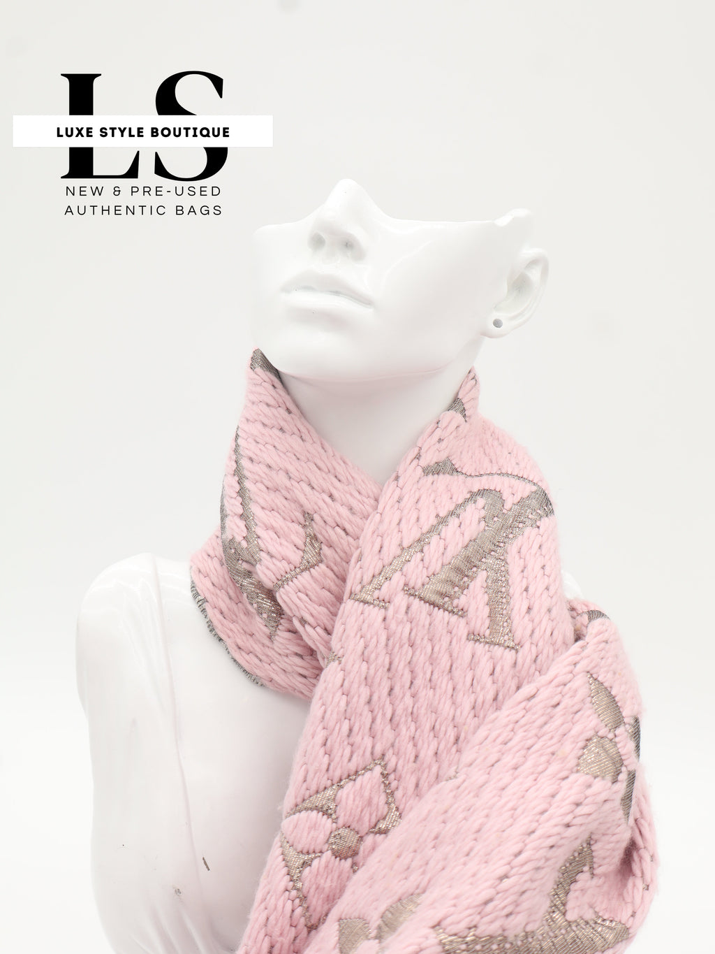Louis Vuitton Logomania Shine Scarf Pink