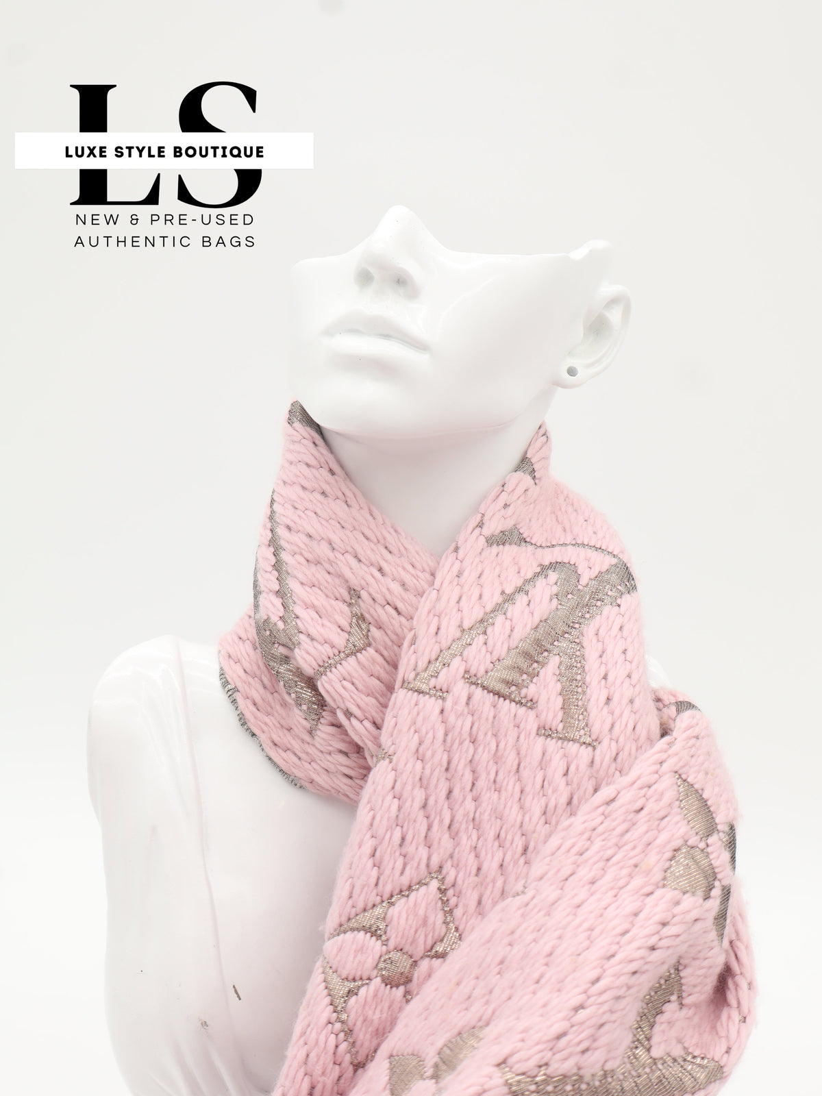 Louis Vuitton Logomania Shine Scarf Pink