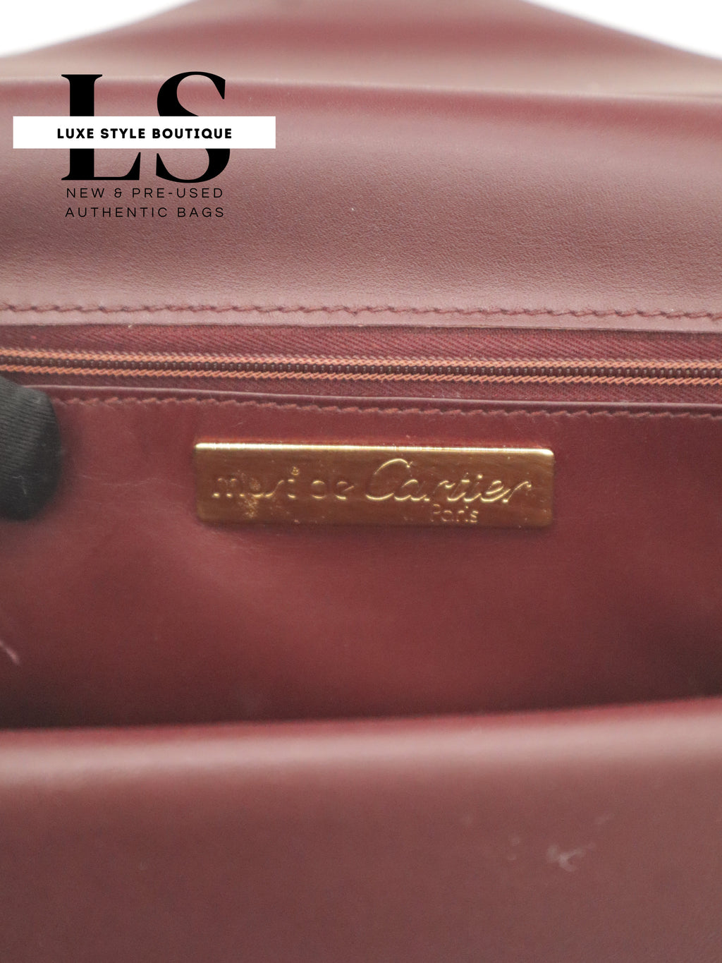 Cartier Must Bordeaux Double Flap Shoulder Bag