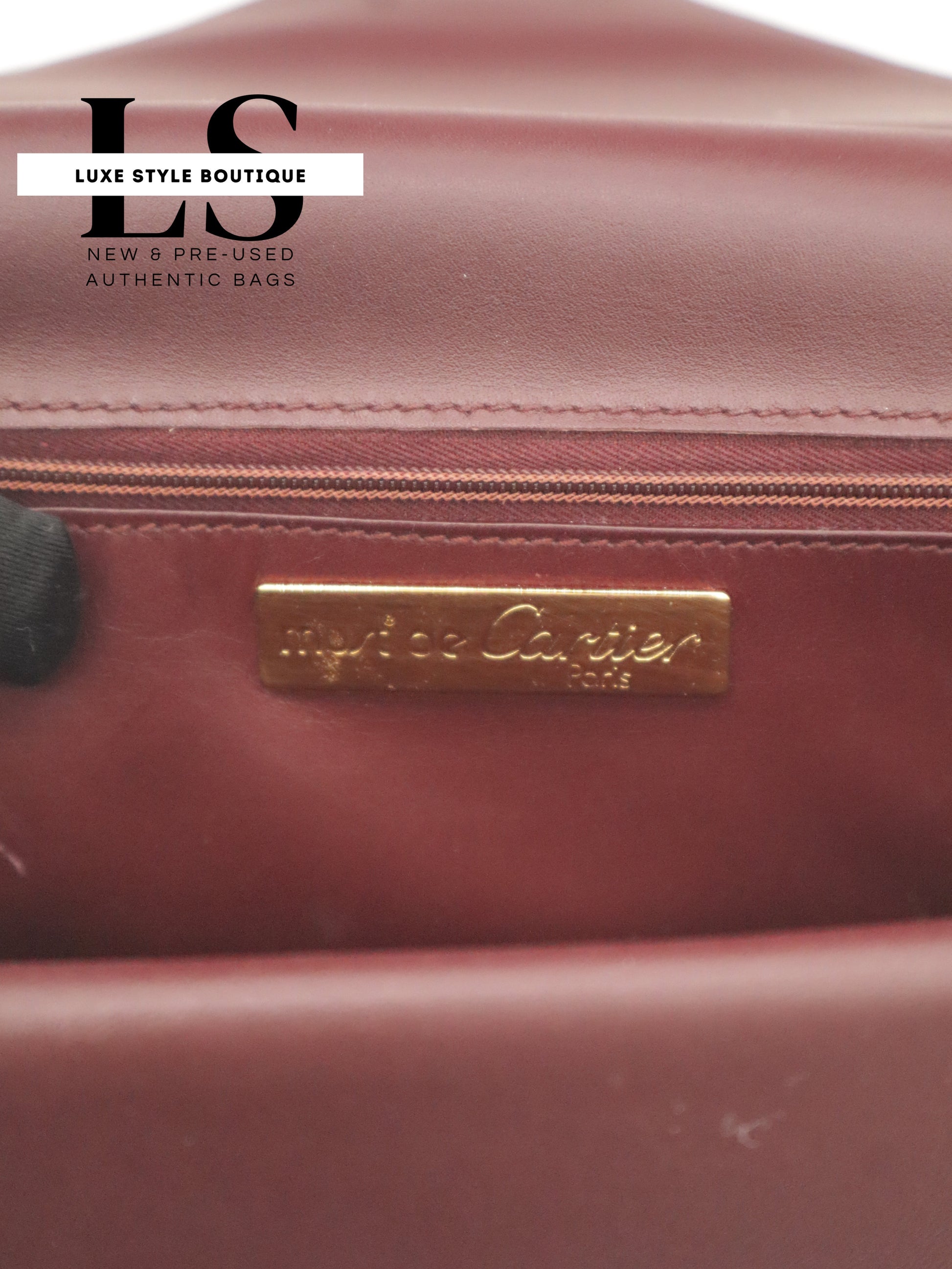 Cartier Must Bordeaux Double Flap Shoulder Bag