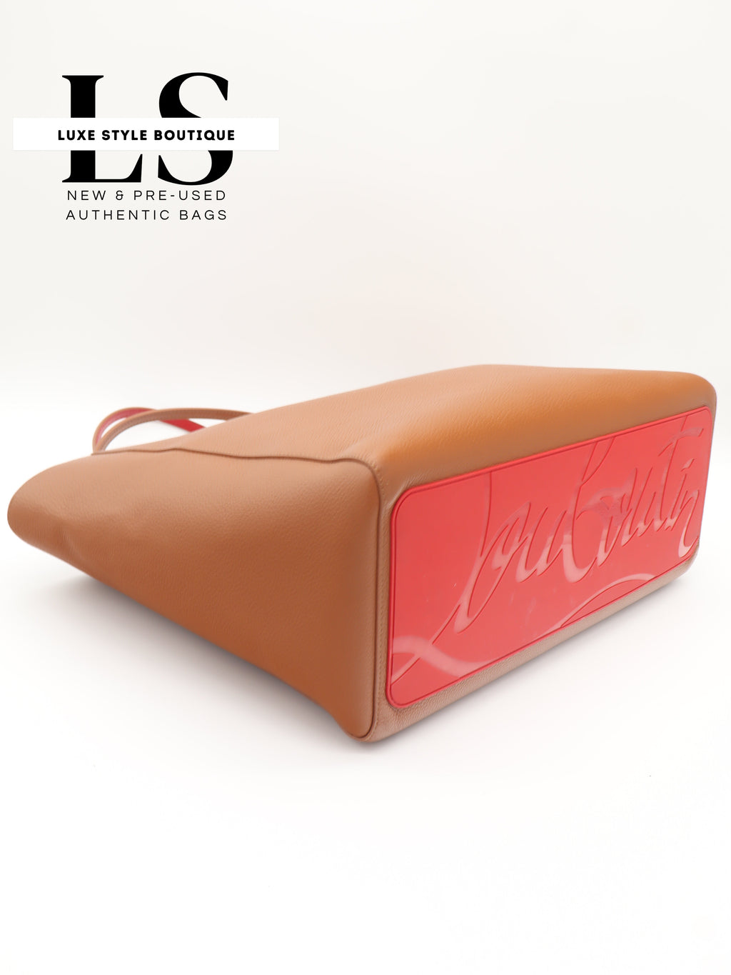 Louboutin Brown/Red Cabata Tote w/Pouch