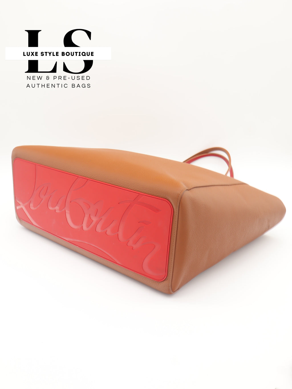 Louboutin Brown/Red Cabata Tote w/Pouch