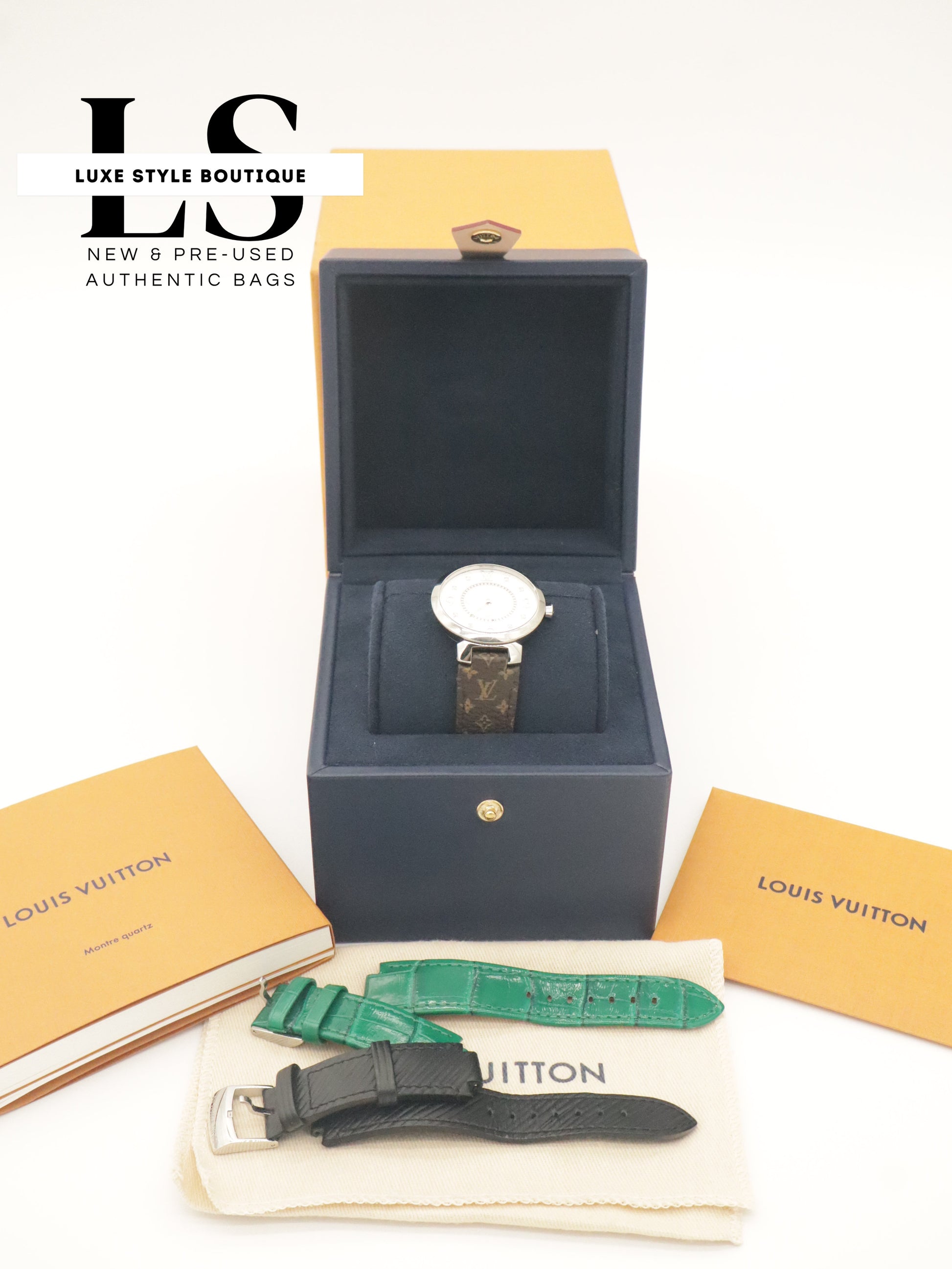 Louis Vuitton Monogram Tambour Slim w/Diamonds