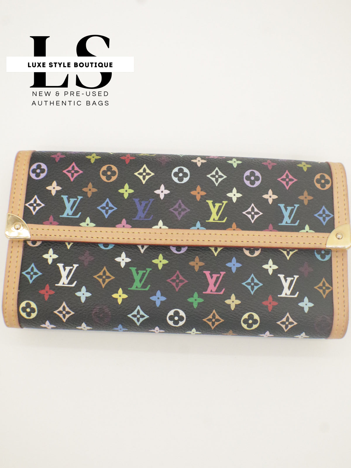 Louis Vuitton Porte Trésor International Monogram Multicolor Black