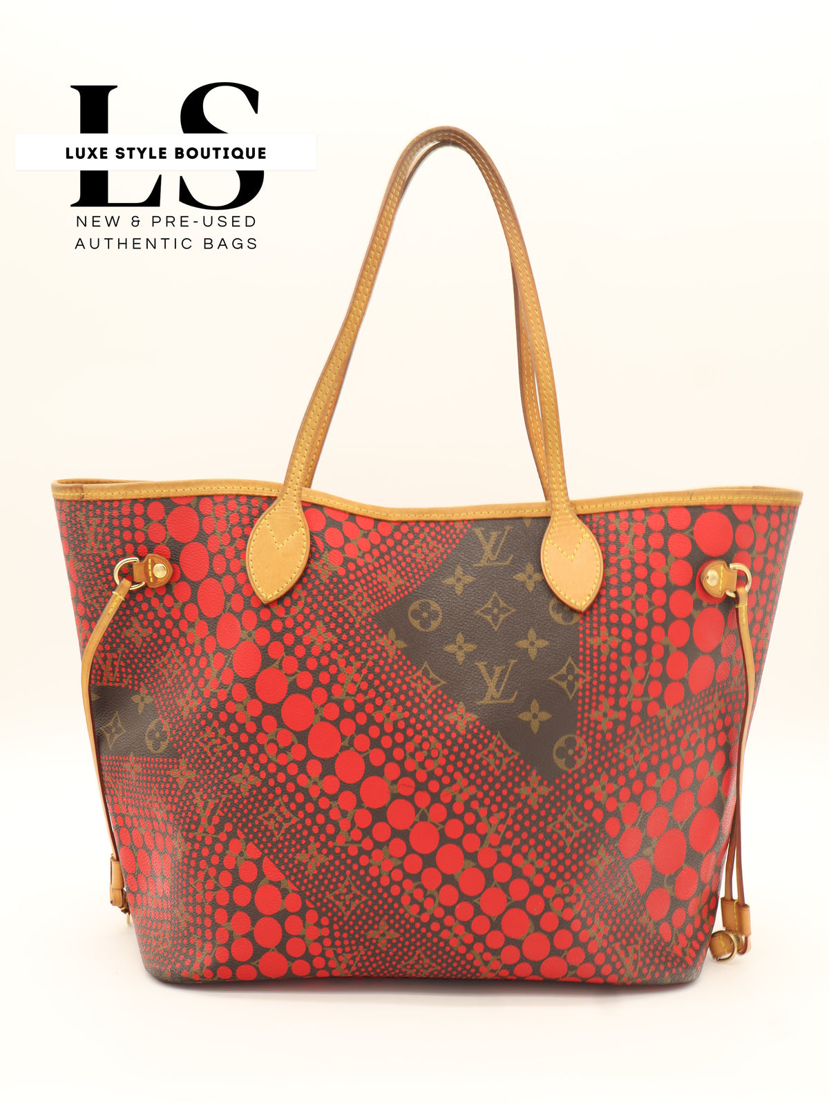 Louis Vuitton x Yayoi Kusama Neverfull MM Monogram Red Waves