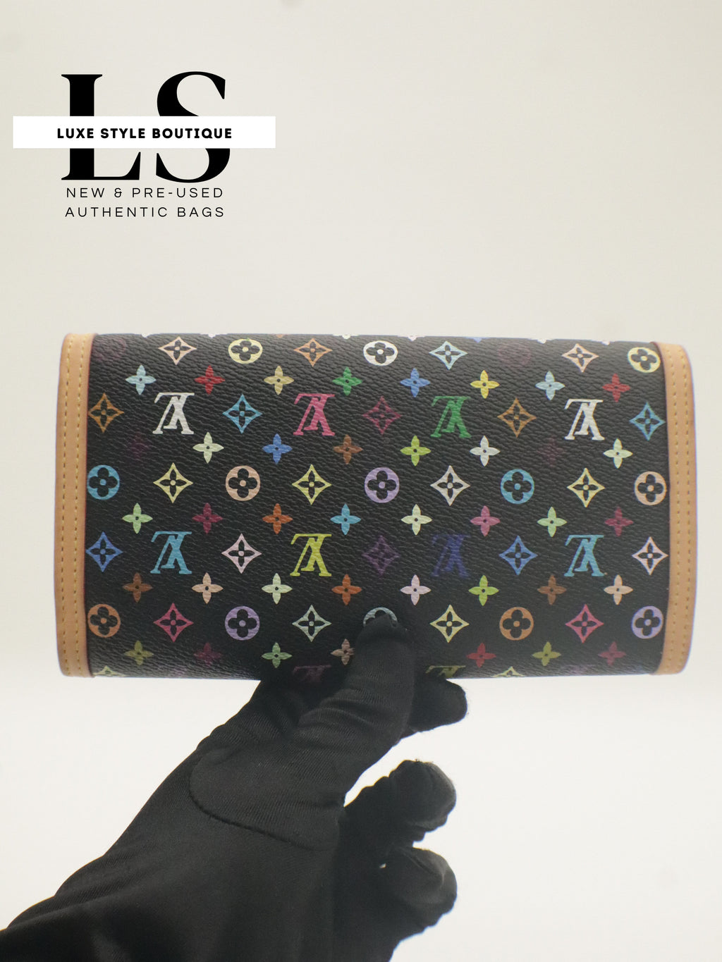 Louis Vuitton Porte Trésor International Monogram Multicolor Black