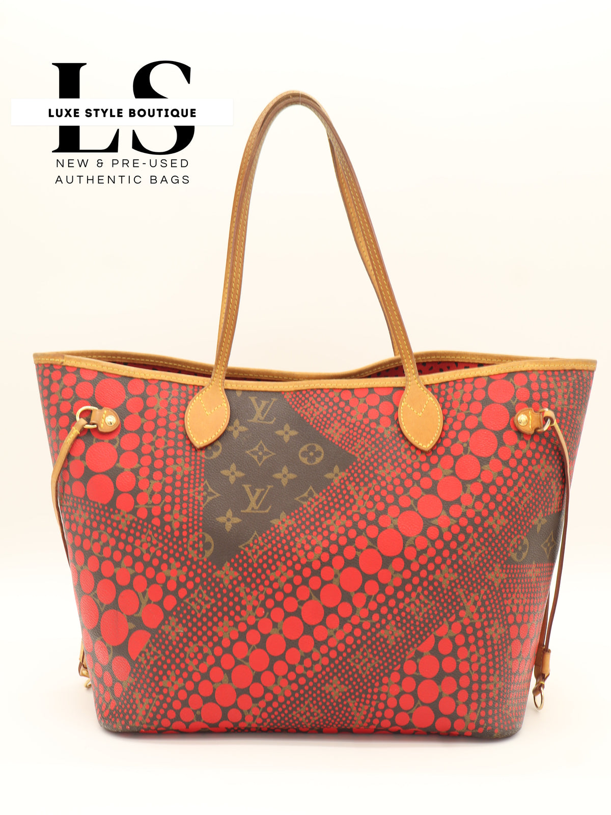 Louis Vuitton x Yayoi Kusama Neverfull MM Monogram Red Waves