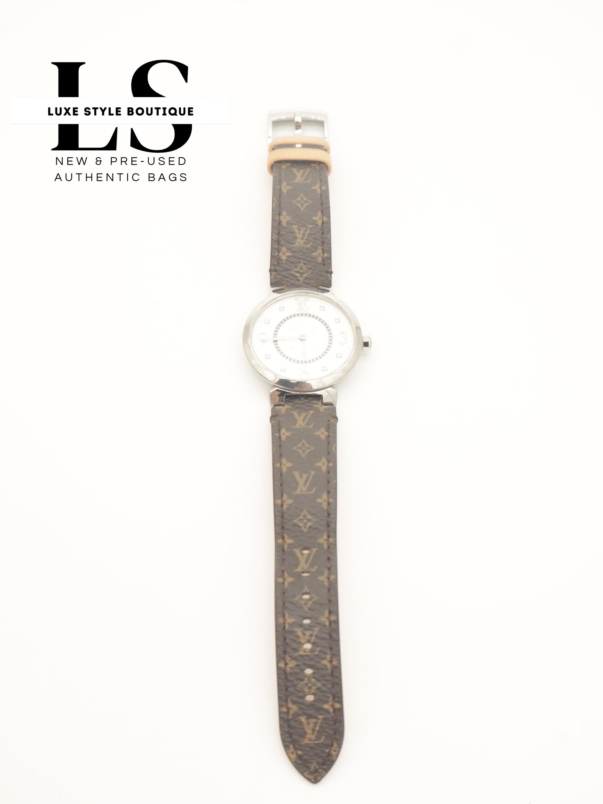 Louis Vuitton Monogram Tambour Slim w/Diamonds