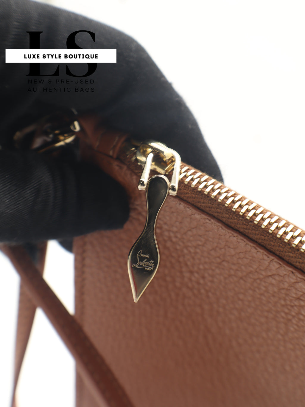 Louboutin Brown/Red Cabata Tote w/Pouch