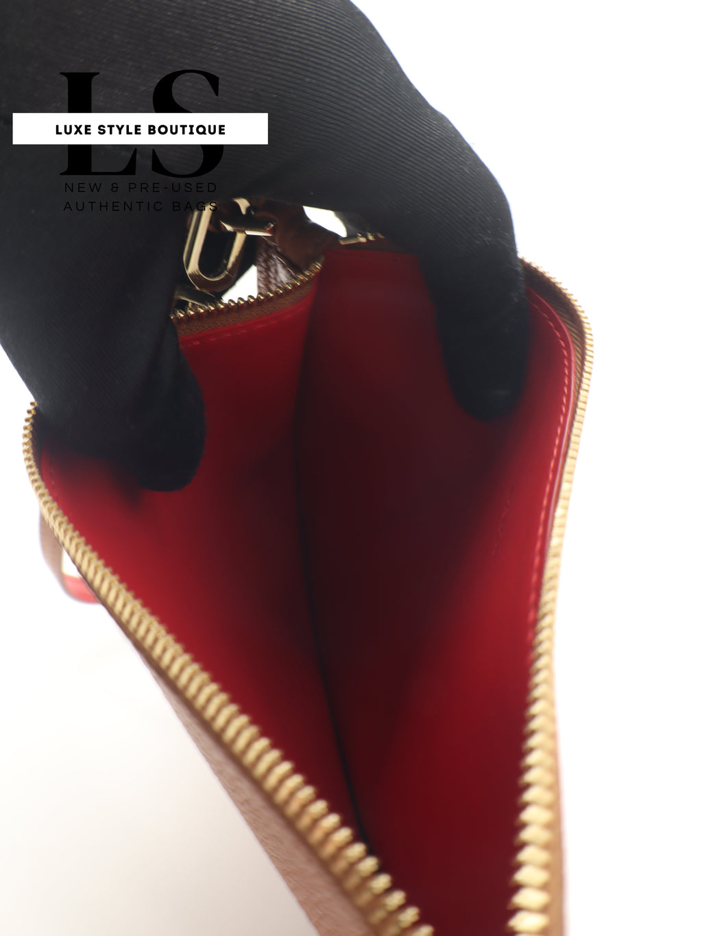 Louboutin Brown/Red Cabata Tote w/Pouch