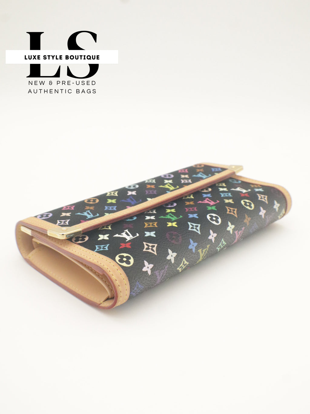 Louis Vuitton Porte Trésor International Monogram Multicolor Black