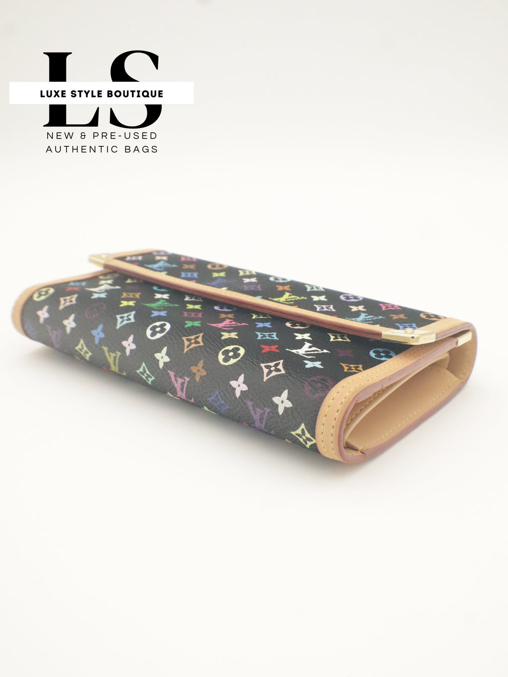 Louis Vuitton Porte Trésor International Monogram Multicolor Black