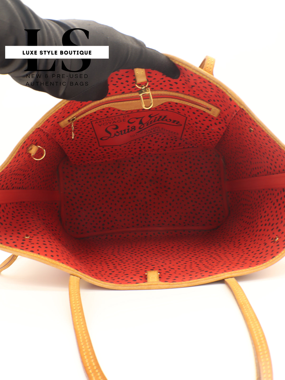 Louis Vuitton x Yayoi Kusama Neverfull MM Monogram Red Waves