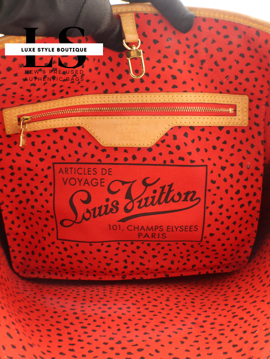 Louis Vuitton x Yayoi Kusama Neverfull MM Monogram Red Waves