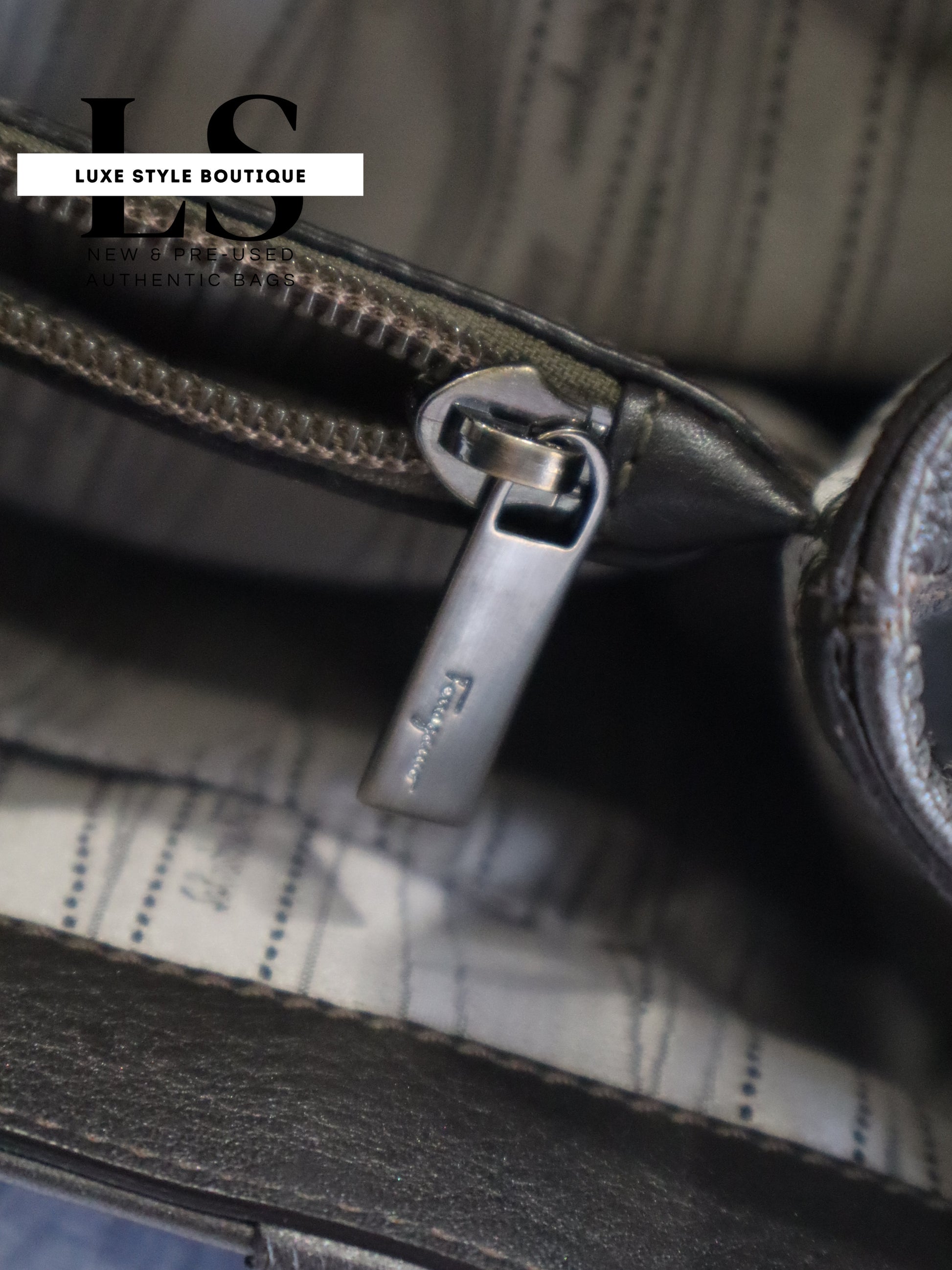 Salvatore Ferragamo Gancini Gray Handbag