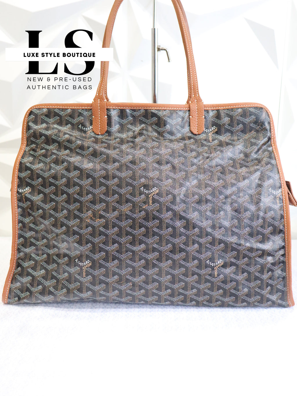 Goyard Goyardine Sac Hardy Tote Bag w/Pouch