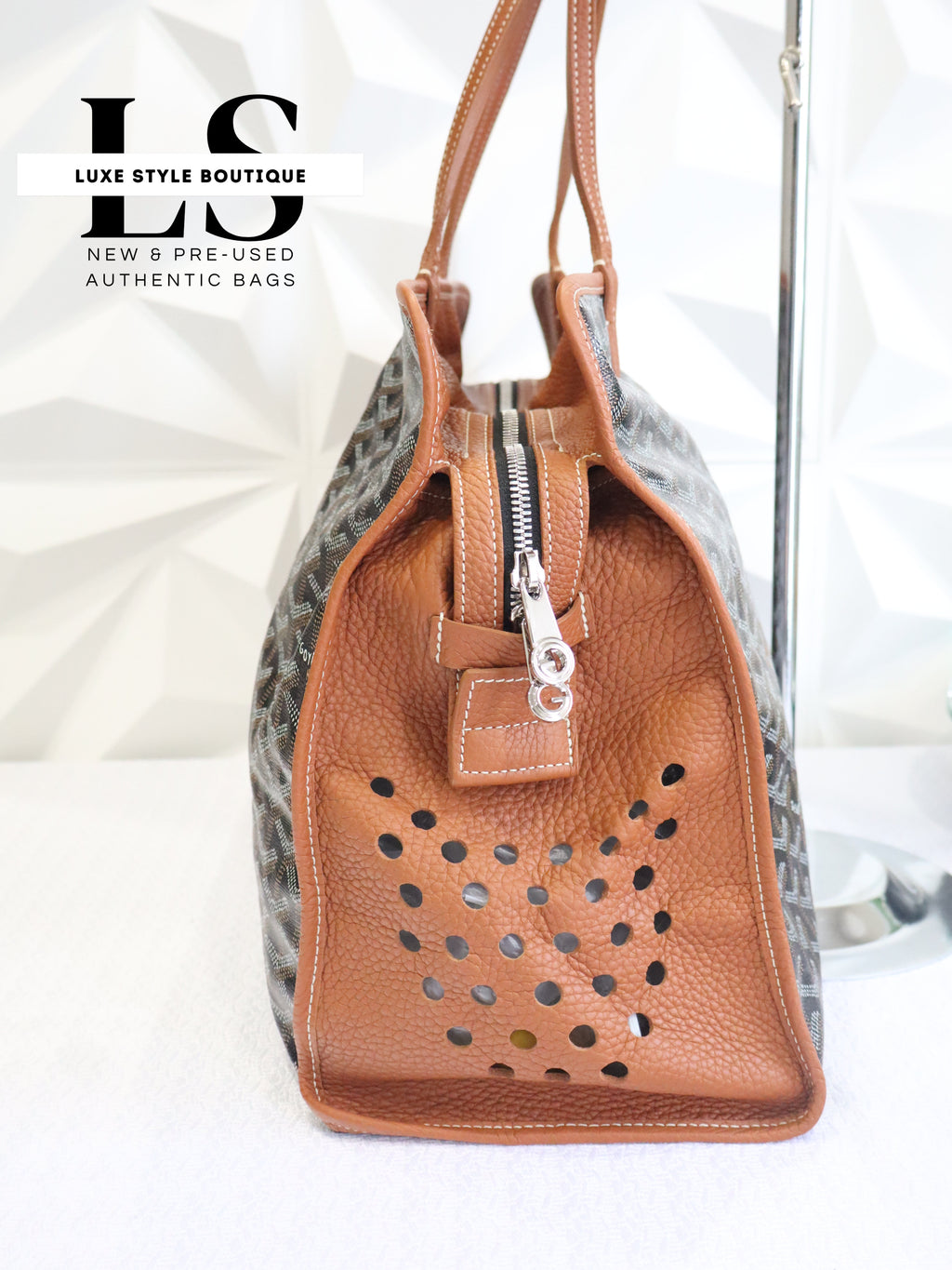 Goyard Goyardine Sac Hardy Tote Bag w/Pouch