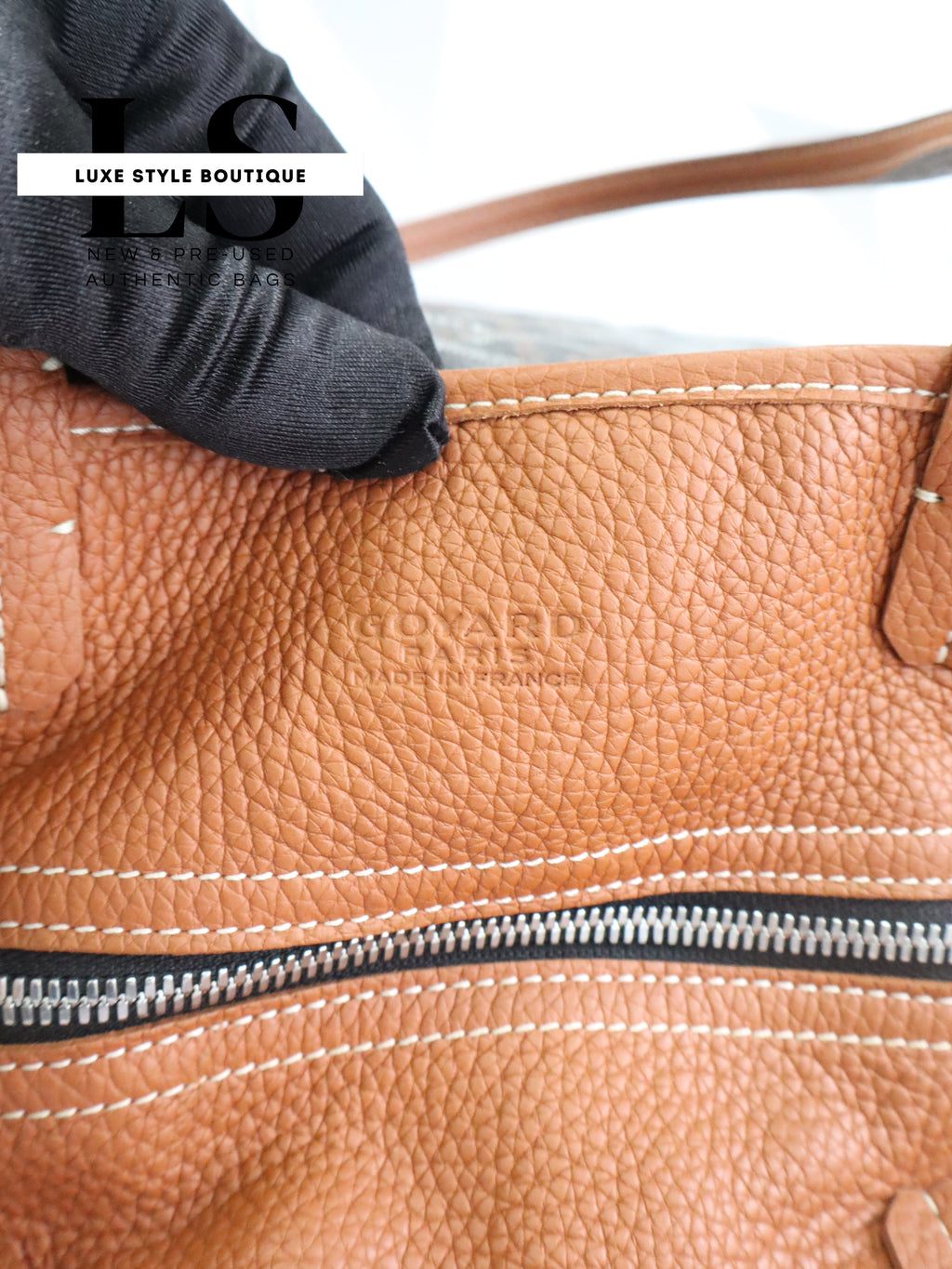 Goyard Goyardine Sac Hardy Tote Bag w/Pouch