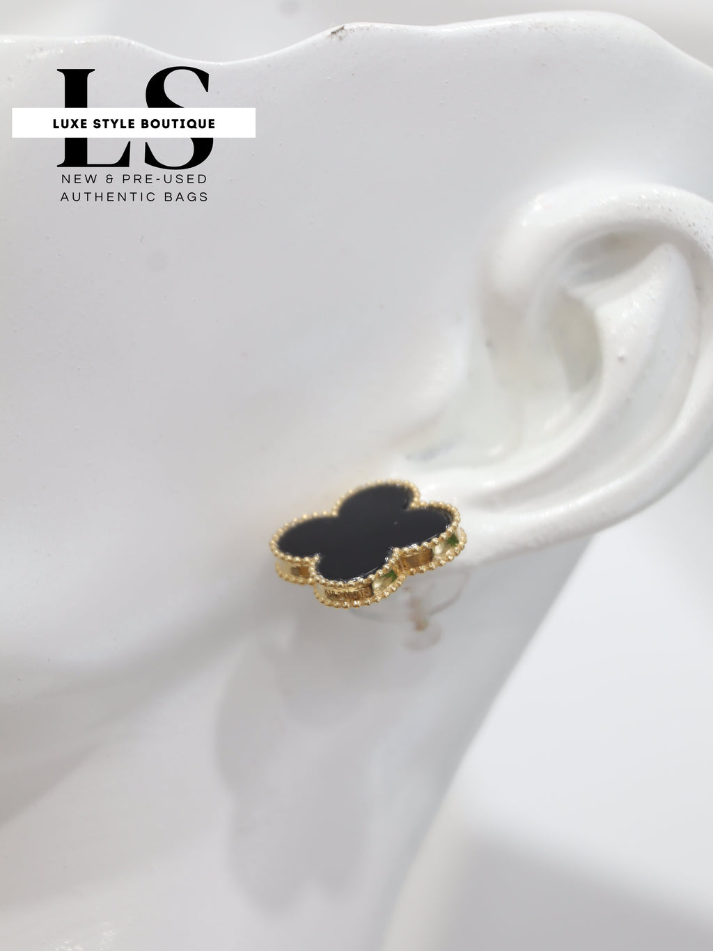 Earrings Yellow Gold 18K w/Onyx