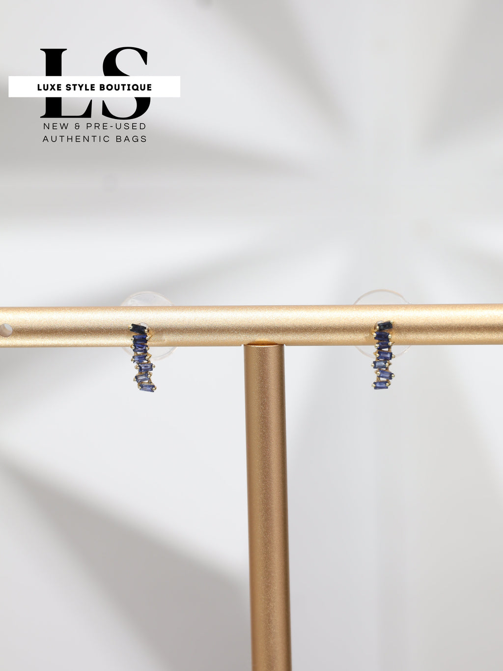 Earrings Yellow Gold 18K w/Blue Sapphires