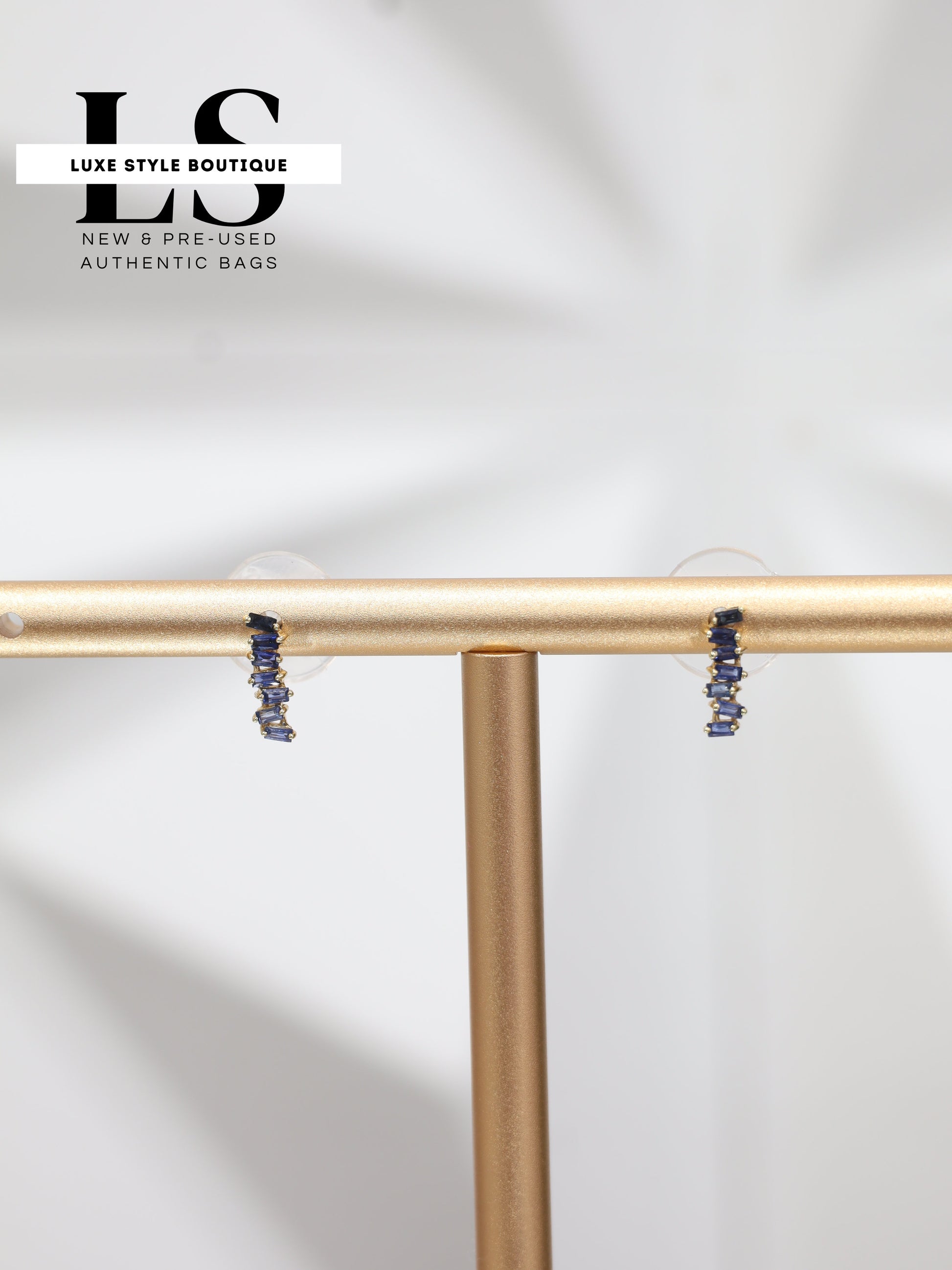Earrings Yellow Gold 18K w/Blue Sapphires