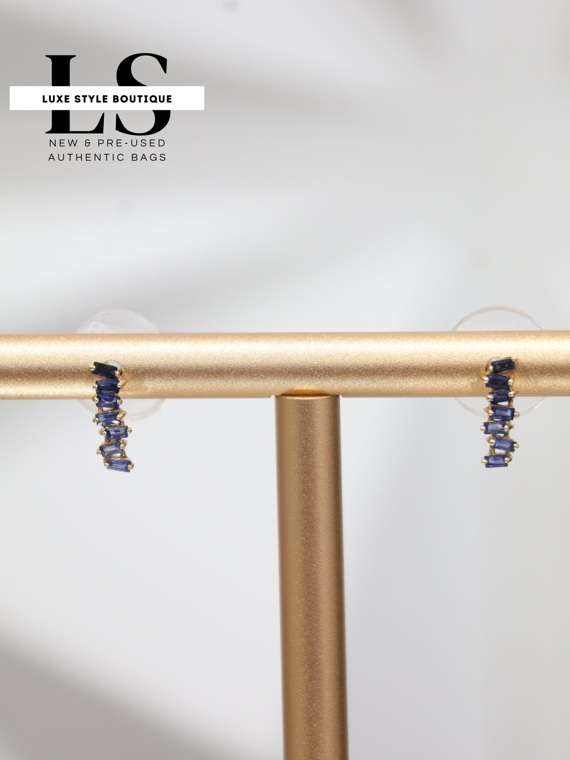 Earrings Yellow Gold 18K w/Blue Sapphires