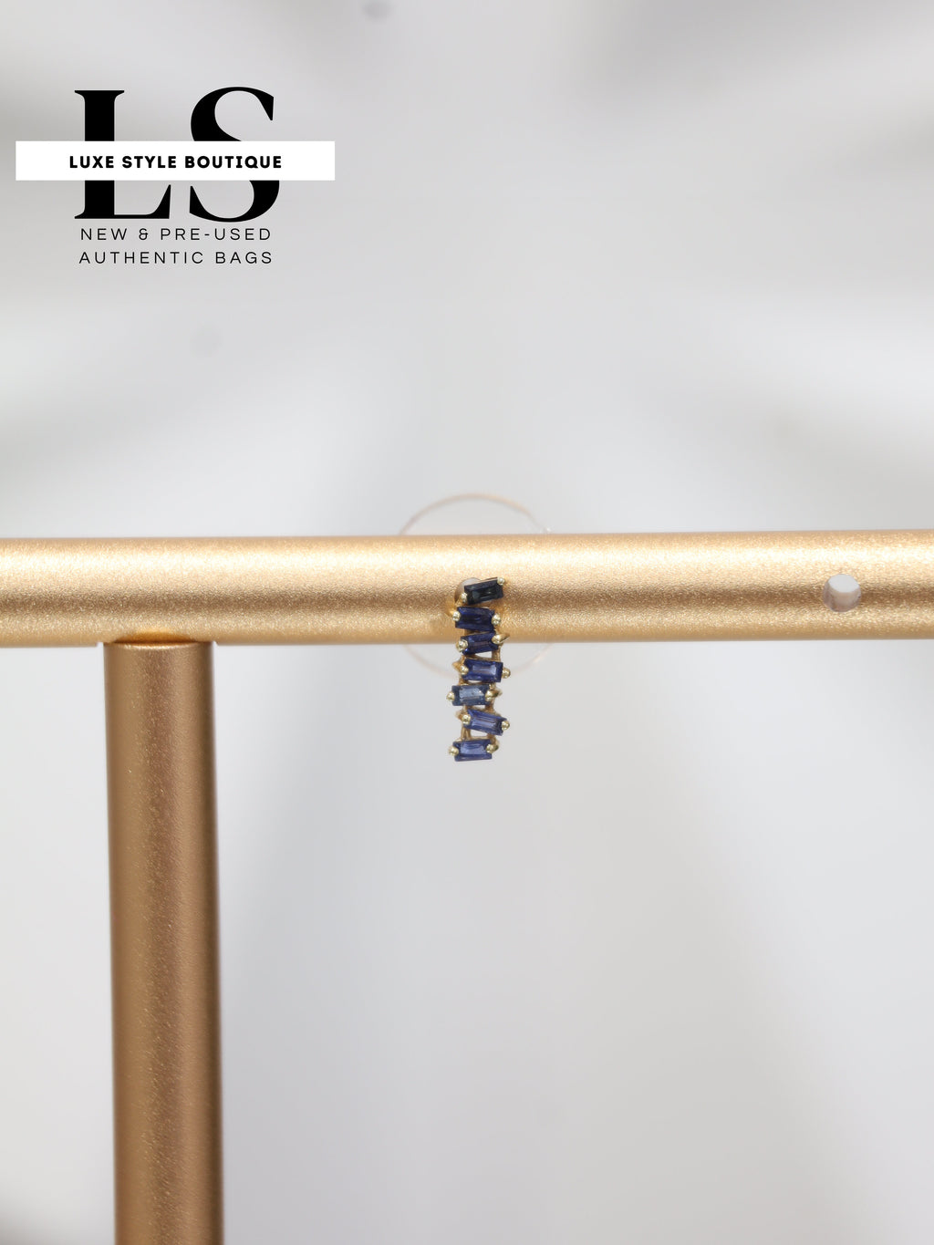 Earrings Yellow Gold 18K w/Blue Sapphires