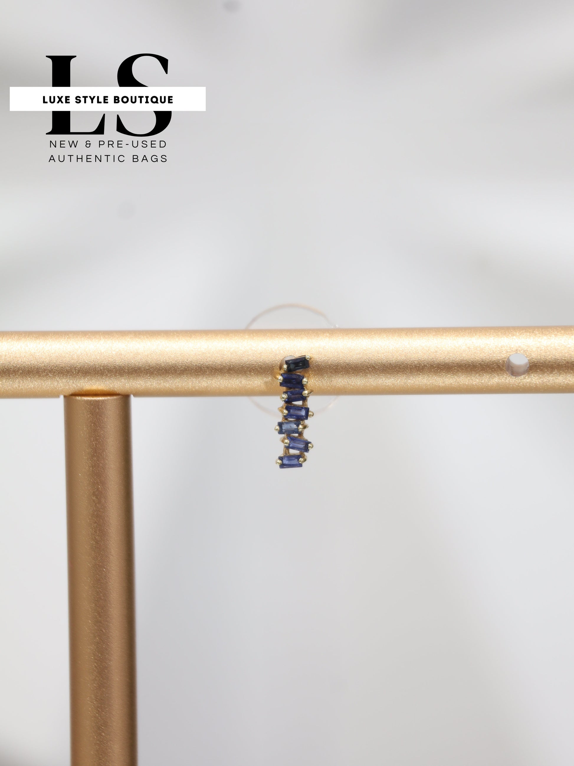 Earrings Yellow Gold 18K w/Blue Sapphires