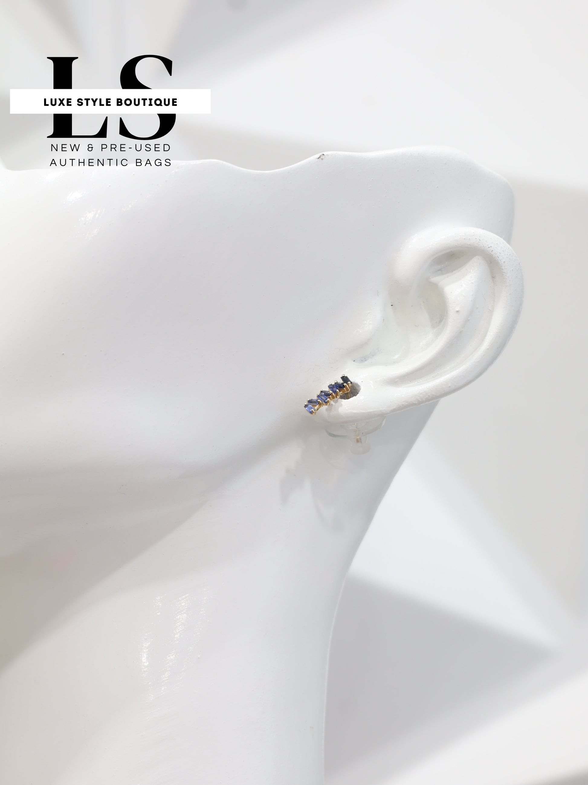 Earrings Yellow Gold 18K w/Blue Sapphires