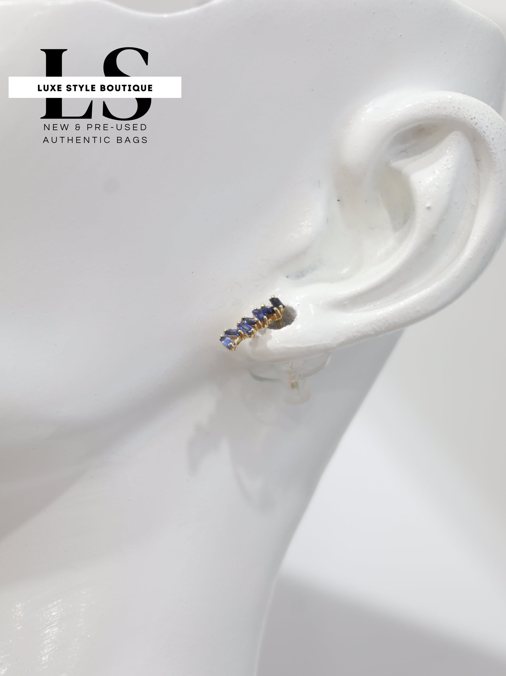 Earrings Yellow Gold 18K w/Blue Sapphires