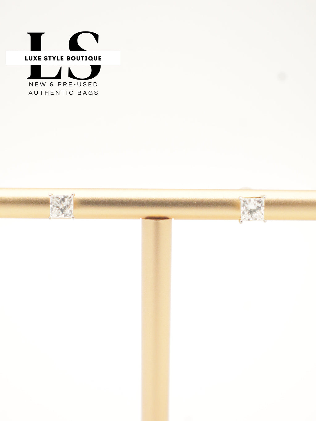 Earrings Gold 18K Square LAB Diamonds 1CT