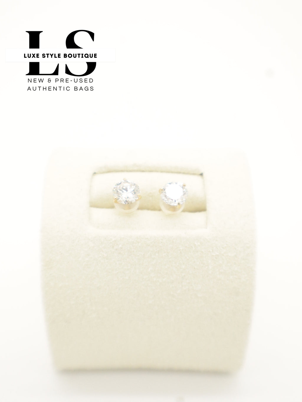 Earrings Gold 18K Circle Cut LAB Diamonds 1CT