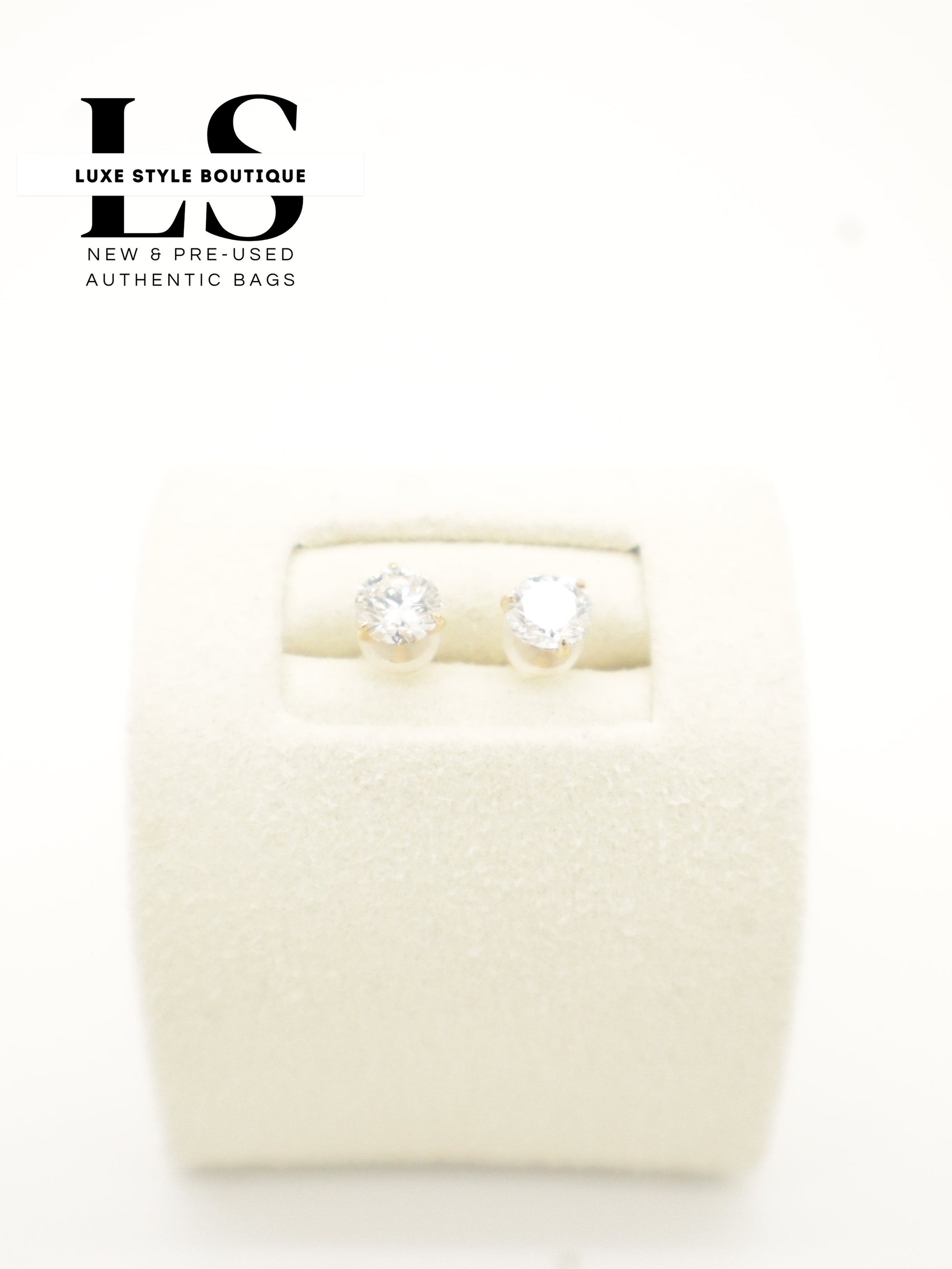 Earrings Gold 18K Circle Cut LAB Diamonds 1CT